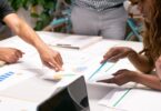 SEO experts analyzing growth metrics on a digital dashboard