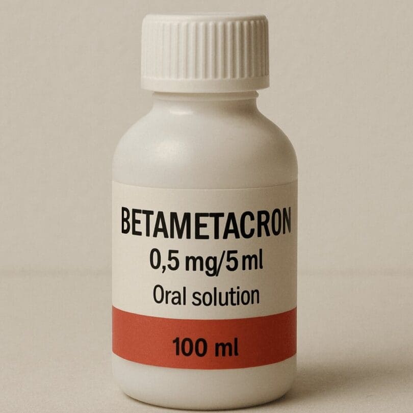 Close-up of a farmer applying Betametacron insecticide to healthy green crops under sunlight.