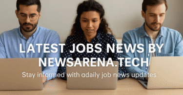 Job seekers reading the latest jobs news by NewsArena.tech on laptops.