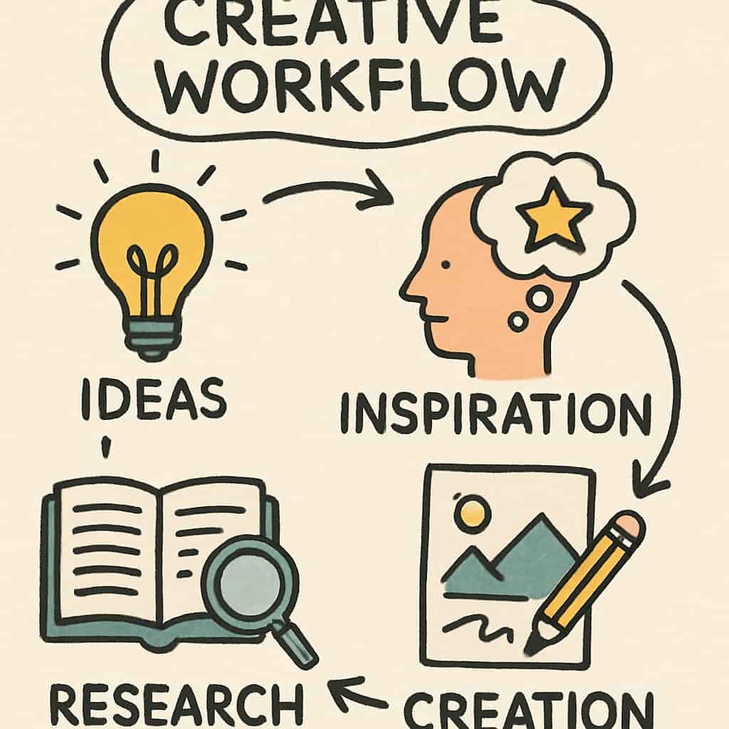 Visual representation of Snapjotz enhancing creative workflows with multimedia notes, collaboration, and task management features.