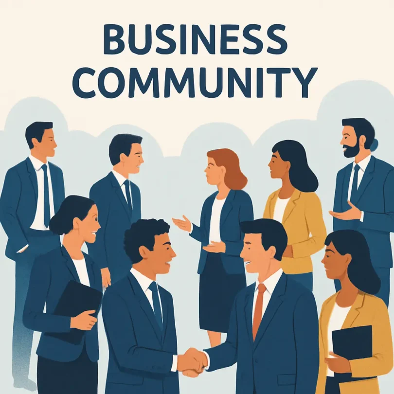 Contact Us banner for BusinessEquator.com featuring blue background, envelope icon, and website URL for user inquiries.