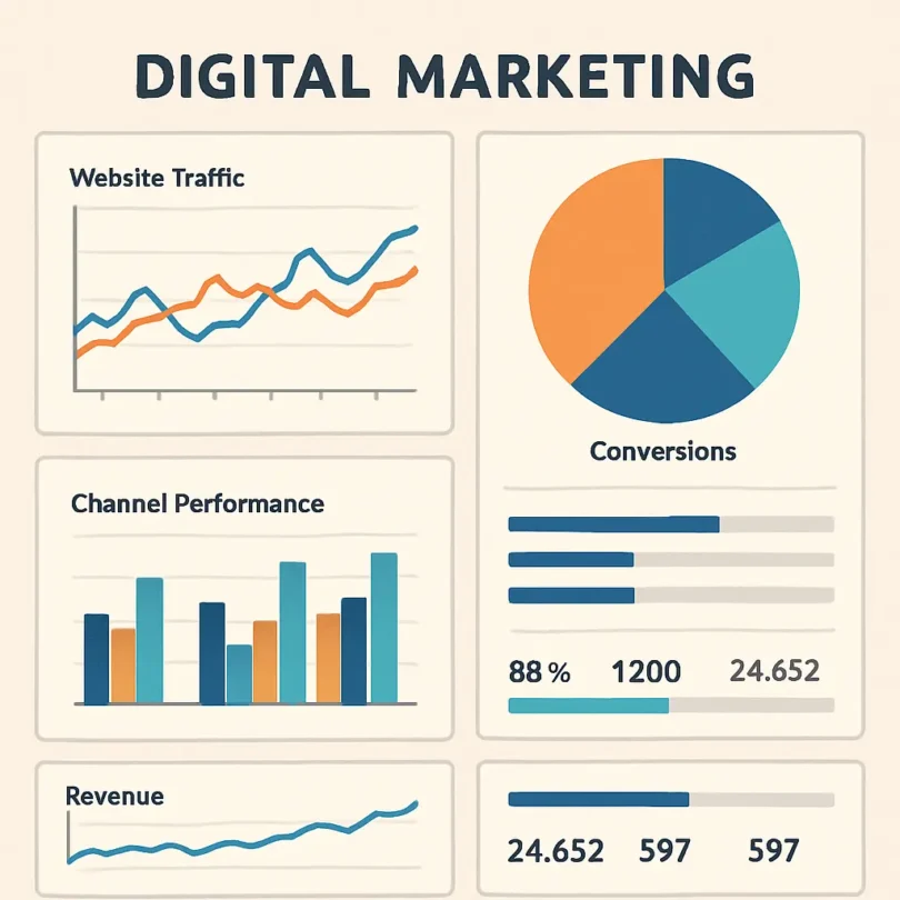 Visual representation of implementing digital marketing tools such as https://bit.ly/39bwv5s
