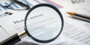 Magnifying glass over Utah business entities search documents