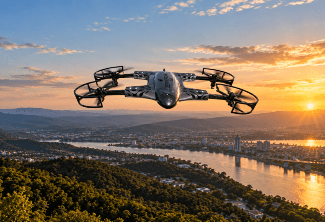 Drone camera 4K capturing aerial footage of a construction site from above